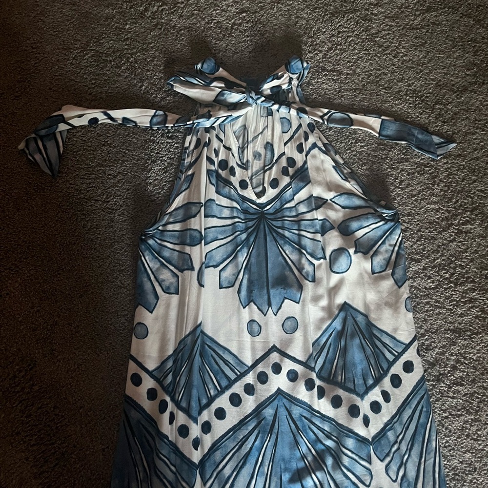 MSK Blue and White Geometric Dress - Picture 3 of 4
